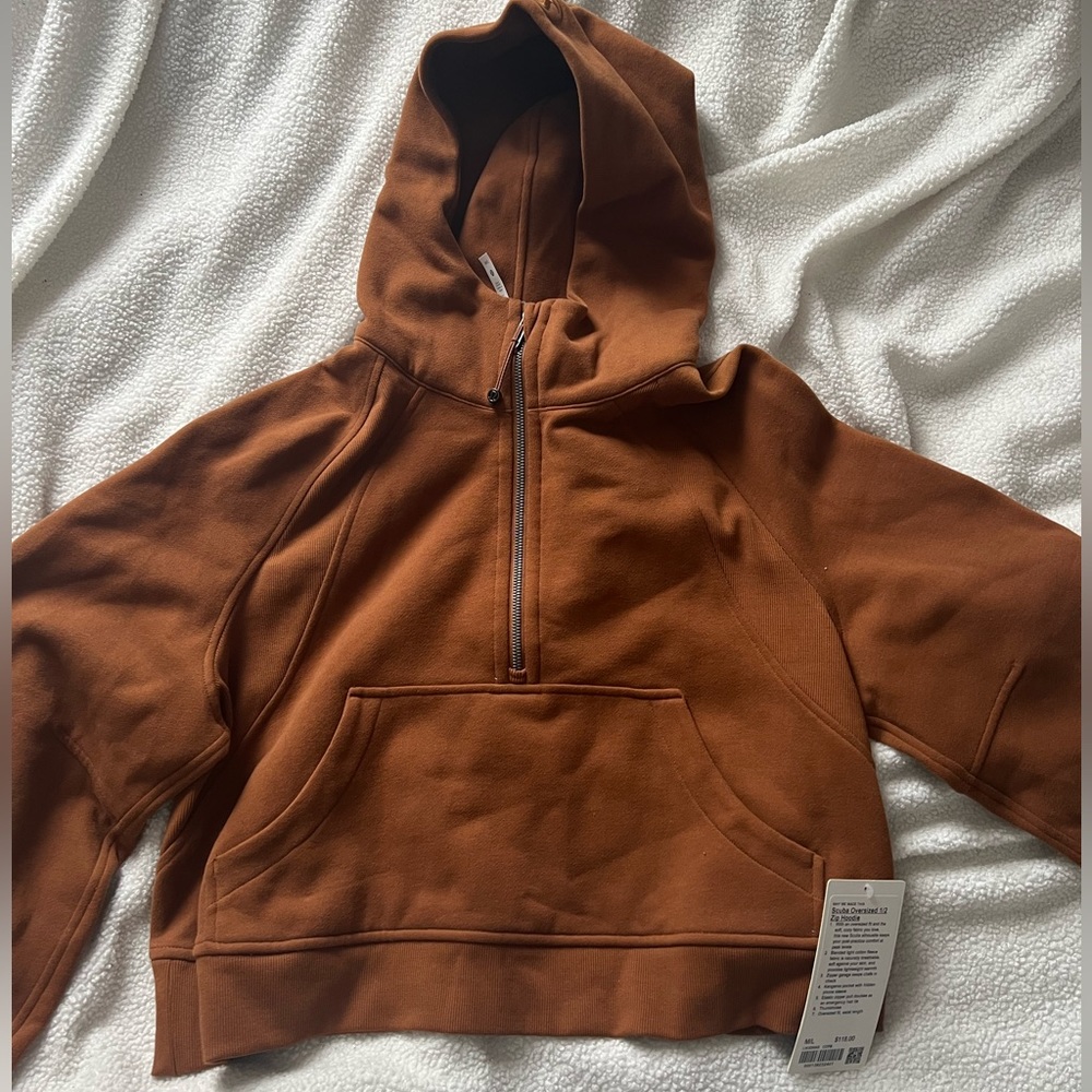 Lululemon Scuba Oversized 1/2 Zip Hoodie - Copper Brown
